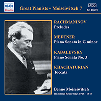 MEDTNER: Piano Sonata, Op. 22 / KABALEVSKY: Piano Sonata, Op. 46 (Moiseiwitsch, Vol. 7) (1928-1948)
