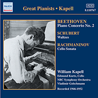 BEETHOVEN: Piano Concerto No. 2 / SCHUBERT: Waltzes and Dances (Kapell)(1946-1952)