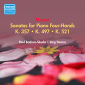 MOZART, W.A.: Sonatas for Piano 4-Hands, K. 357, 497, 521 (Badura-Skoda, Demus) (1951)
