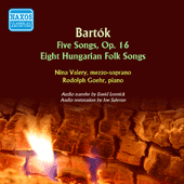 BARTOK, B.: 5 Songs on Poems by Endre Ady / 8 Hungarian Folksongs, BB 47 (Valery, R. Goehr) (1950)