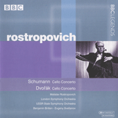 SCHUMANN, R.: Cello Concerto / DVORAK, A.: Cello Concerto (Rostropovich, Britten, Svetlanov) (1961, 1968)