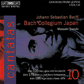 BACH, J.S.: Cantatas, Vol. 10 (Suzuki) - BWV 105, 179, 186