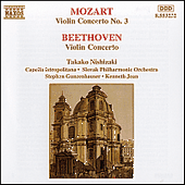 MOZART, W.A.: Violin Concerto No. 3 / BEETHOVEN, L. van: Violin Concerto in D Major (Takako Nishizaki, Gunzenhauser, K. Jean)