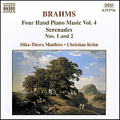 BRAHMS, J.: Four-Hand Piano Music, Vol. 4 (Matthies, Köhn)