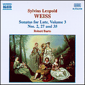 WEISS, S.L.: Lute Sonatas, Vol. 3 (Barto) - Nos. 2, 27, 35