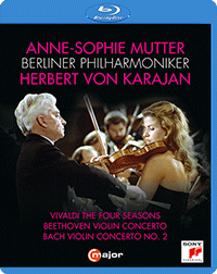 VIVALDI, A.: Four Seasons (The) / BEETHOVEN, L. van: Violin Concerto, Op. 61 / BACH, J.S.: Violin Concerto, BWV 1042 (Mutter, Karajan) (Blu-ray, HD)
