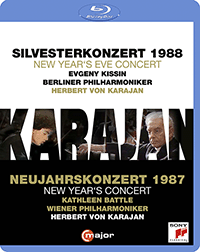 New Year's Eve Concert 1988 (Silvesterkonzert 1988) / New Year's Concert 1987 (Neujahrskonzert 1987) (Kissin, Battle, Karajan) (Blu-ray, HD)