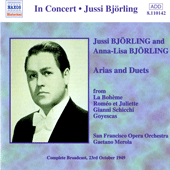 BJORLING, Jussi / BJORLING, Anna-Lisa: Arias and Duets (1949)