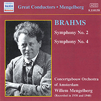 BRAHMS: Symphonies Nos. 2 and 4 (Mengelberg) (1941)