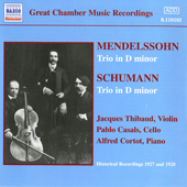 MENDELSSOHN / SCHUMANN: Trios (Thibaud / Casals / Cortot) (1927-1928)