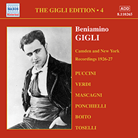 GIGLI, Beniamino: Gigli Edition, Vol. 4: Camden and New York Recordings (1926-1927)