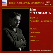 MCCORMACK, John: McCormack Edition, Vol. 2: The Acoustic Recordings (1910-1911)