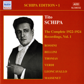 SCHIPA, Tito: Complete Victor Recordings (The), Vol. 1 (1922-1925)