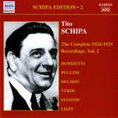 SCHIPA, Tito: Complete Victor Recordings (The), Vol. 2 (1924-1925)