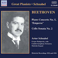 BEETHOVEN: Piano Concerto No. 5 / Cello Sonata No. 2 (Schnabel) (1932)