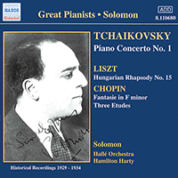 TCHAIKOVSKY: Piano Concerto No. 1/ CHOPIN: Etudes (Solomon) (1929-1930)