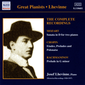 LHEVINNE, Jozef: Complete Recordings (1920-1937)