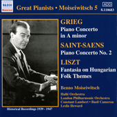 GRIEG / SAINT-SAENS: Piano Concertos / LISZT: Hungarian Fantasy (Moiseiwitsch, Vol. 5) (1939-1947)