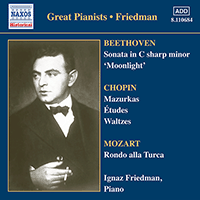 BEETHOVEN: 'Moonlight' Sonata / CHOPIN: Mazurkas (Friedman) (1923-1926)
