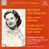 BRAHMS: Alto Rhapsody / SCHUMANN: Frauenliebe und leben (Ferrier) (1947-1950)