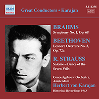 BRAHMS, J.: Symphony No. 1 / BEETHOVEN, L.: Leonore Overture No. 3 / STRAUSS, R.: Salome: Dance of the Seven Veils (Karajan) (1943)