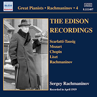 RACHMANINOV, Sergey: Piano Solo Recordings, Vol. 4 - The Thomas A. Edison Inc. Recordings (April 1919)