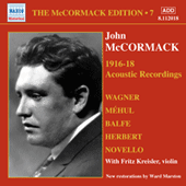 MCCORMACK, John: McCormack Edition, Vol. 7: The Acoustic Recordings (1916-1918)