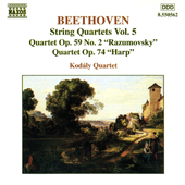 BEETHOVEN, L. van: String Quartets, Vol. 5 (Kodály Quartet) - Nos. 8, 