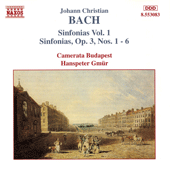 BACH, J.C.: Sinfonias, Vol. 1