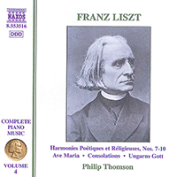 LISZT: 6 Consolations / Ave Maria (Liszt Complete Piano Music, Vol. 4)