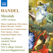 HANDEL, G.F.: Messiah (1751 version) (New College Oxford Choir, Academy of Ancient Music, E. Higginbottom)