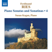 RIES, F.: Piano Sonatas and Sonatinas (Complete), Vol. 4 (Kagan) - Op. 9, No. 1 and Op. 141