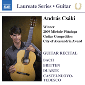 Guitar Recital: Csáki, András - BACH, J.S. / BRITTEN, B. / DUARTE, J.W. / CASTELNUOVO-TEDESCO, M.