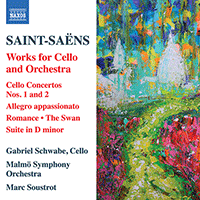 SAINT-SAËNS, C.: Cello and Orchestra Works - Cello Concertos Nos. 1, 2 / Suite in D Minor / Romance (G. Schwabe, Malmö Symphony, Soustrot)