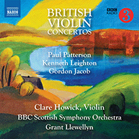 Violin Concertos (British) - PATTERSON, P. / LEIGHTON, K. / JACOB, G. (Howick, BBC Scottish Symphony, Llewellyn)