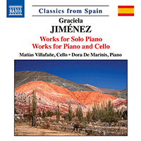 JIMÉNEZ, G.: Piano Solo Works / Cello and Piano Works - En los ojos de las llamas / 3 Pieces / La luz de enero / Mediterráneo (Villafañe, Marinis)