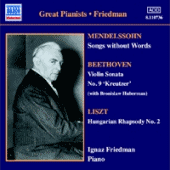 MENDELSSOHN: Songs without Words (Friedman) (1930-1931)