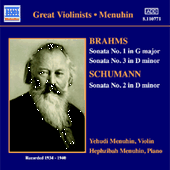 BRAHMS / SCHUMANN: Violin Sonatas (Menuhin) (1934-1940)