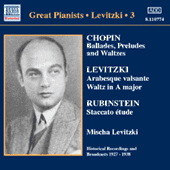 LEVITZKI, Mischa: Complete Recordings, Vol. 3 (1927-1938)