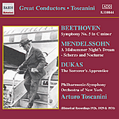 BEETHOVEN:Symphony No. 5 / MENDELSSOHN: A Midsummer Night's Dream (Toscanini) (1926, 1929, 1931)