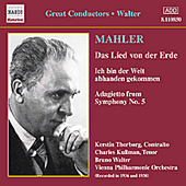 MAHLER: Lied von der Erde (Das) (Walter) (1936-1938)