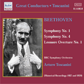 BEETHOVEN: Symphonies 1 and 4 (Toscanini)