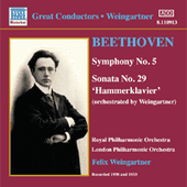 BEETHOVEN: Symphony No. 5 / Sonata No. 29 (orch. Weingartner) (1930, 1933)