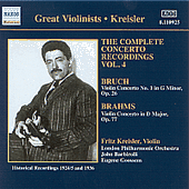 BRUCH / BRAHMS: Violin Concertos (Kreisler) (1925, 1936)