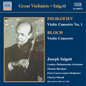 PROKOFIEV / BLOCH: Violin Concertos (Szigeti) (1935, 1939)