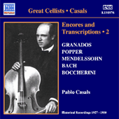 CASALS, Pablo: Encores and Transcriptions, Vol. 2 (1927-1930)