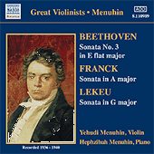 BEETHOVEN / FRANCK / LEKEU: Violin Sonatas (Menuhin) (1936-1940)