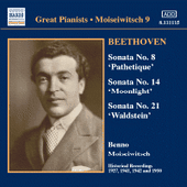 BEETHOVEN: Piano Sonatas Nos. 8, 14 and 21 (Moiseiwitsch, Vol. 9) (1927-1950)