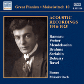 MOISEIWITSCH, Benno: Acoustic Recordings 1916-1925 (Moiseiwitsch, Vol. 10)