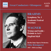 BRAHMS: Symphony No. 1 / WAGNER: Siegfried Idyll (Klemperer) (1927-28)